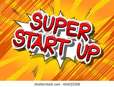 Super Start Comic Book Style Phrase Stock Vector Royalty Free