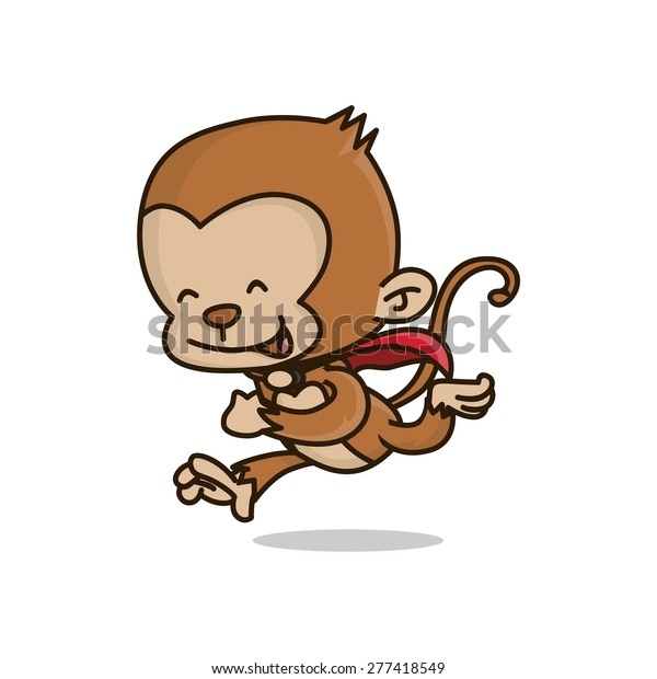 Superhero Monkey Running Smiling Stock Vector Royalty Free