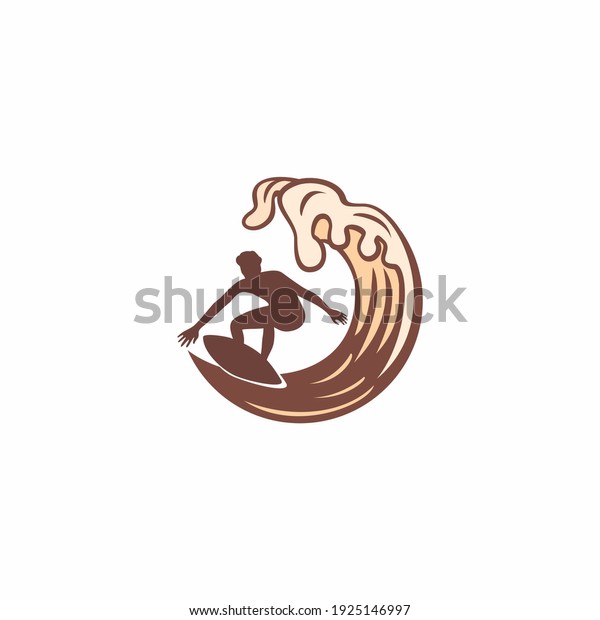 Surfing Logo Design Surfer Wave Vector Stock Vector Royalty Free