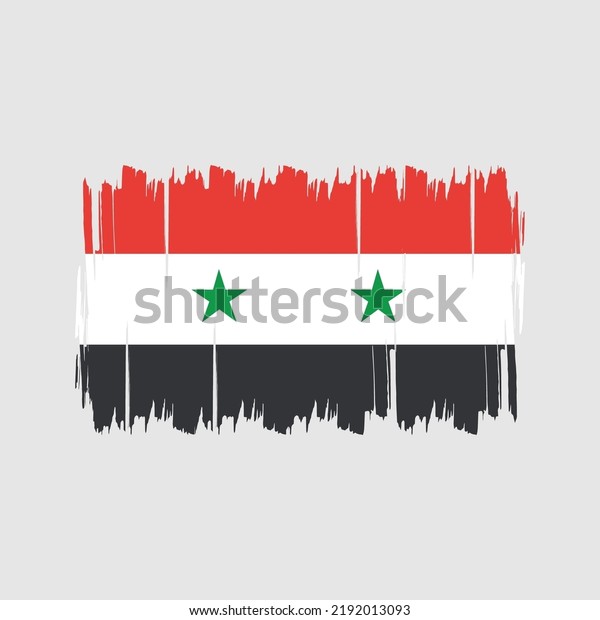 Syria Flag Brush National Flag Stock Vector Royalty Free 2192013093