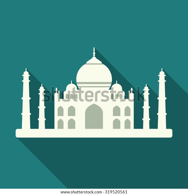 Taj Mahal Vector Icon Stock Vector Royalty Free 319520561