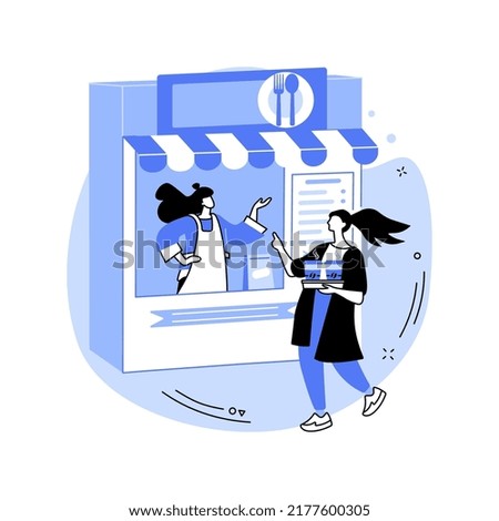 Take away coffee isolated cartoon vector illustrations. Barista gives takeaway coffee to client, great costumer service to client, hot drinks in the morning, small business vector cartoon.