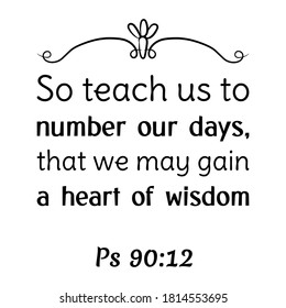 Teach Us Number Our Days That Stock Vector Royalty Free