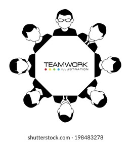 Teamwork Design Over White Background Vector Stock Vector Royalty Free