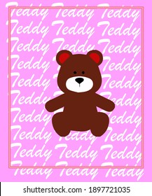 Typography Slogan Toy Bear Bow Illustration Stock Vector Royalty Free