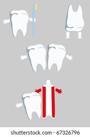 Vektor Stok Teeth Infographic Gum Disease Stages Editable Tanpa