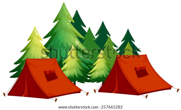 Tents Pine Tree Stock Vector Royalty Free