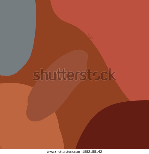 Terracotta Art Print Abstract Modern Digital Stock Vector Royalty Free