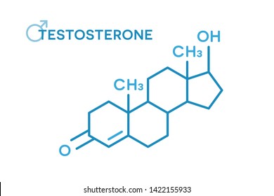 Testosterone Hormones Molecular Formula Sex Hormone Stock Vector