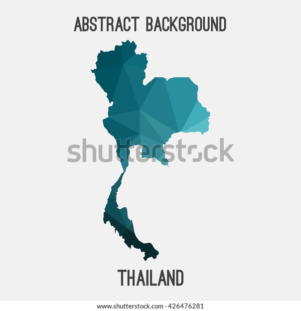 Thailand Map Geometric Polygonal Styleabstract Tessellationmodern Stock