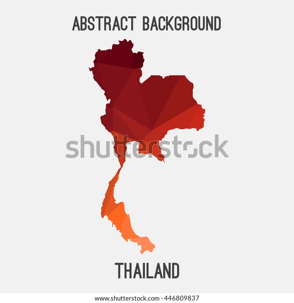 Thailand Map Geometric Polygonalmosaic Styleabstract Tessellationmodern