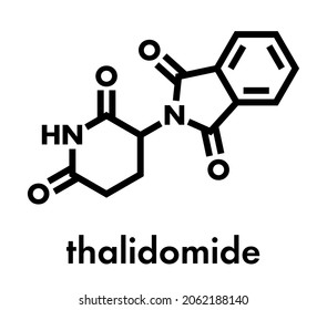 Thalidomide Theratogenic Drug Molecule Skeletal Formula Stock Vector