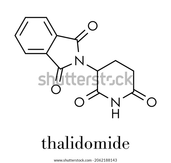 Thalidomide Theratogenic Drug Molecule Skeletal Formula Stock Vector