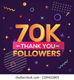 Thank You 70000 Followersthanks Bannerfirst 70k Stock Vector Royalty