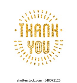 Thank You Golden Lettering Design Glitter Stock Vector Royalty Free