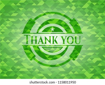 Thank You Green Emblem Mosaic Background Stock Vector Royalty Free