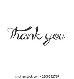 Thank You Hand Drawn Lettering Calligraphic Stock Vector Royalty Free