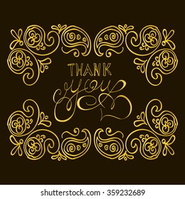 Thank You Hand Lettering Handmade Calligraphy Stock Vector Royalty