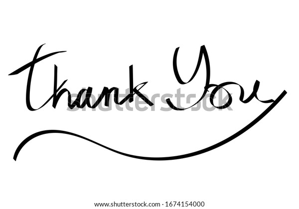 Thank You Handwritten Inscription Text Thank Stock Vector Royalty Free