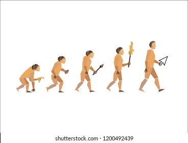 Theory Evolution Man Vector Illustration Isolated 스톡 벡터 로열티 프리