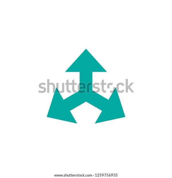 Three Blue Arrows Point Out Center Stock Vector Royalty Free