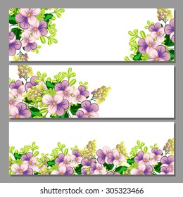 Vector Web Banners Purple Pink Blue Stock Vector Royalty Free