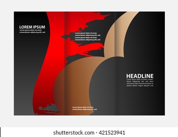 Three Fold Business Brochure Template Corporate Stock Vector Royalty