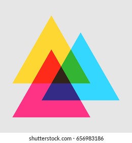 Three Overlapping Triangles Logo Design Element Stock Vector Royalty