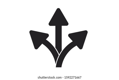 Three Way Direction Arrow Vector Illustration Stock Vector Royalty