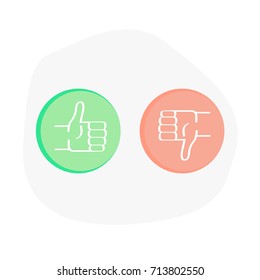 Thumb Down Red Green Icons Vector Stock Vector Royalty Free