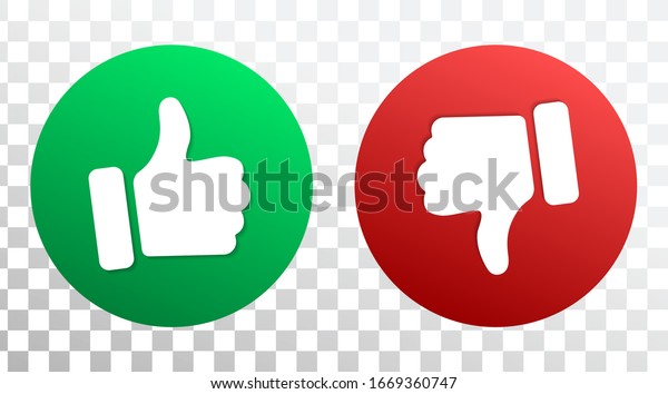 Thumbs Thumbs Down Red Green Isolated Stock Vector Royalty Free