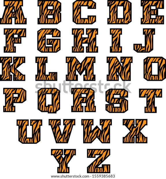 Tiger Alphabet Vector Illustration Isolated On Stock Vector Royalty