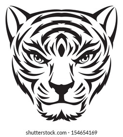 Tiger Face Tattoo Design Vintage Engraved Stock Vector Royalty Free