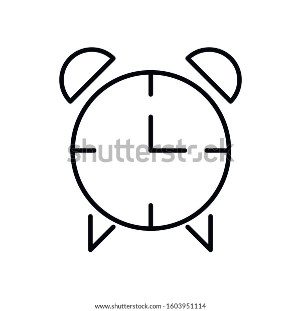 Time Clock Line Icon Modern Design Stock Vector Royalty Free