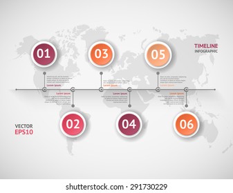 Timeline Vector Infographic World Map Vector De Stock Libre De