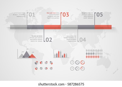 Timeline Vector Infographic World Map Stock Vector Royalty Free