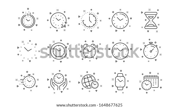 Timer Alarm Smartwatch Time Clock Line Stock Vector Royalty Free