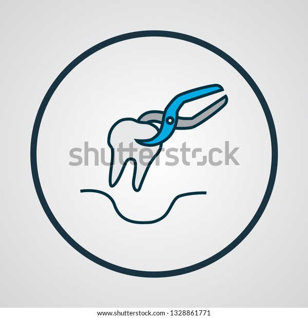 Tooth Extraction Icon Colored Line Symbol Stock Vector Royalty Free