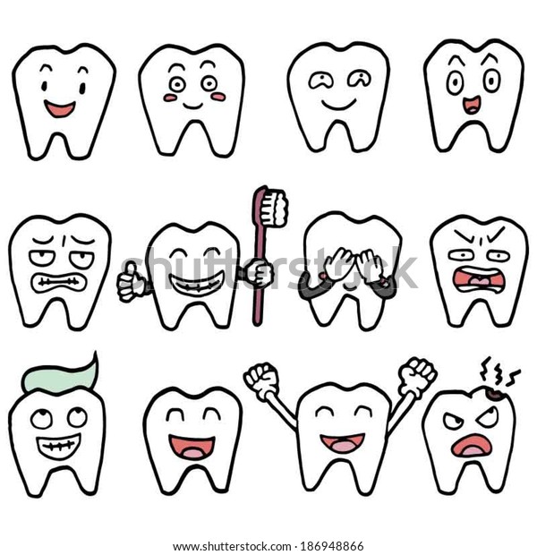 Tooth Teeth Vector Icons Set Stock Vector Royalty Free