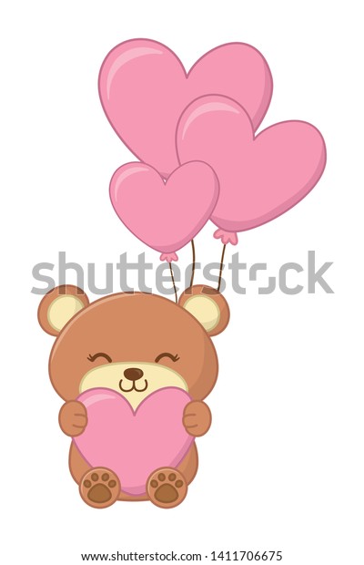 Toy Bear Hugging Heart Stock Vector Royalty Free