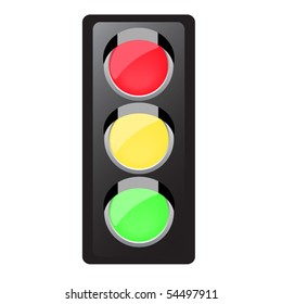 Traffic Lights Isolated On Whitevector Stock Vector Royalty Free