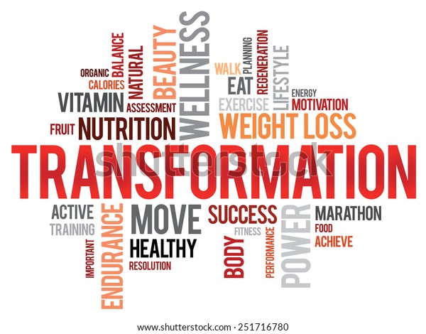 Transformation Word Cloud Fitness Sport Health Stock Vector Royalty