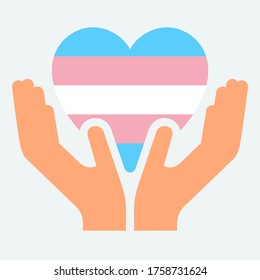 Transgender Pride Flag Heart Shape Icon Stock Vector Royalty Free