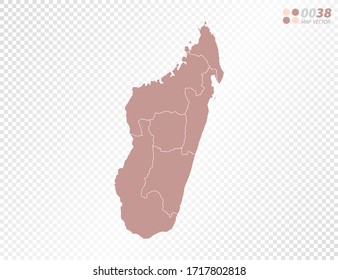 Transparent Vector Map Madagascar Stock Vector Royalty Free