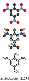 Trinitrotoluene Tnt High Explosive Molecule Stylized Stock Vector