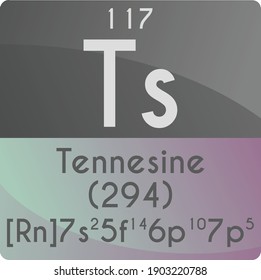 Ts Tennessine Chemical Element Periodic Table 库存矢量图免版税1903220788