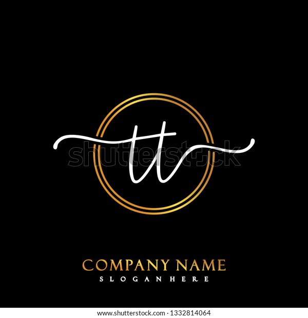 Tt Initial Handwriting Logo Template Vector Stock Vector Royalty Free