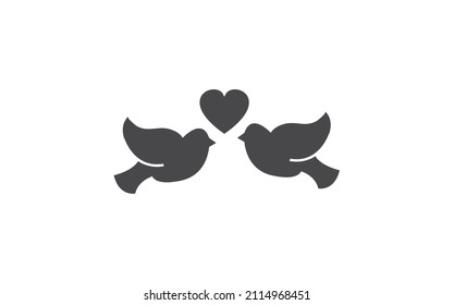 Two Bird Love Icon Cute Love Stock Vector Royalty Free