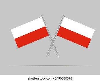 Two Metall Flagpole National Flag Principality Stock Vector Royalty