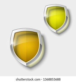 Two Protect Guard Color Glass Shield Stock Vector Royalty Free